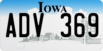 IA license plate ADV369