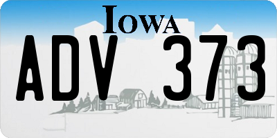 IA license plate ADV373