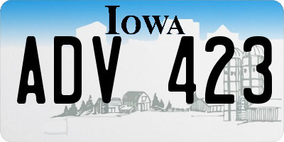 IA license plate ADV423