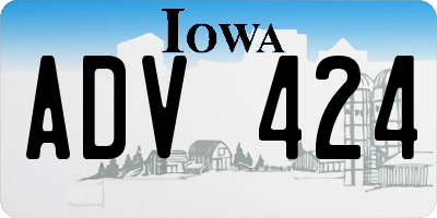 IA license plate ADV424