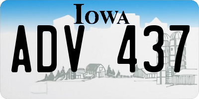 IA license plate ADV437