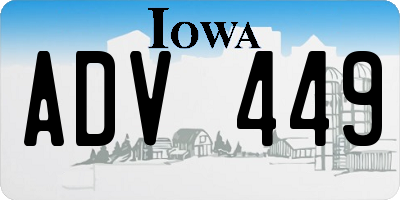 IA license plate ADV449