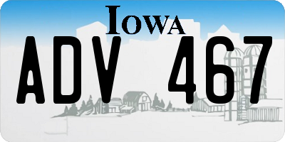 IA license plate ADV467