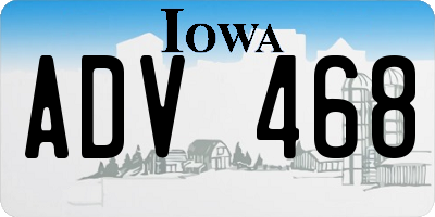 IA license plate ADV468