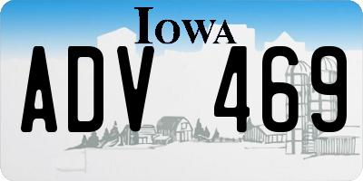 IA license plate ADV469