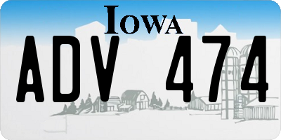 IA license plate ADV474