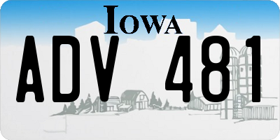 IA license plate ADV481