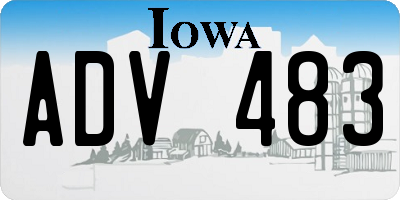 IA license plate ADV483