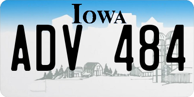 IA license plate ADV484