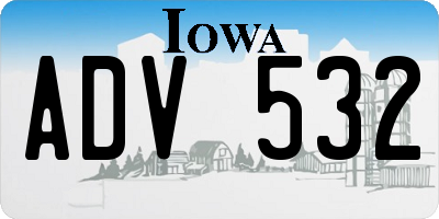 IA license plate ADV532