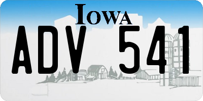 IA license plate ADV541