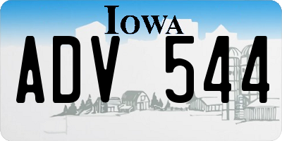IA license plate ADV544