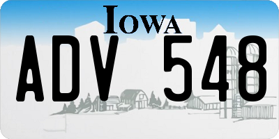 IA license plate ADV548