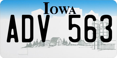 IA license plate ADV563