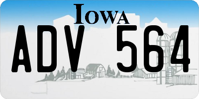 IA license plate ADV564