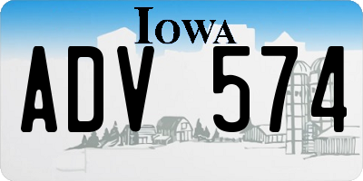 IA license plate ADV574