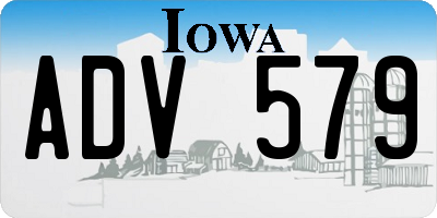 IA license plate ADV579
