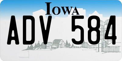 IA license plate ADV584