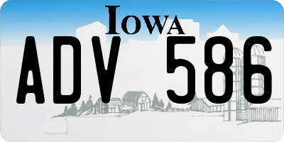 IA license plate ADV586