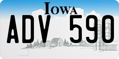 IA license plate ADV590