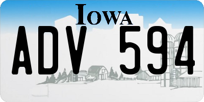 IA license plate ADV594
