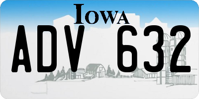 IA license plate ADV632