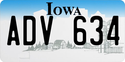 IA license plate ADV634