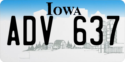 IA license plate ADV637