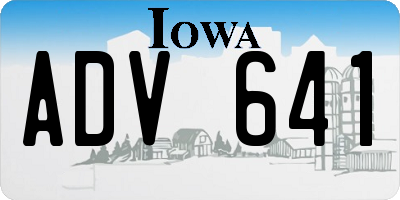 IA license plate ADV641