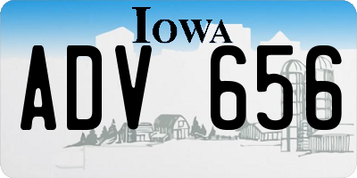 IA license plate ADV656
