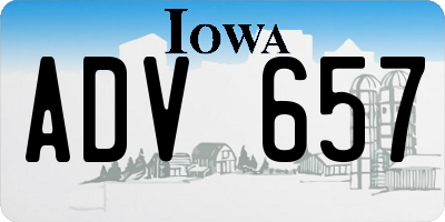 IA license plate ADV657