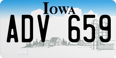 IA license plate ADV659
