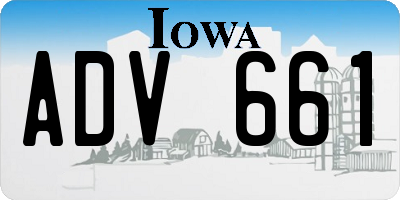 IA license plate ADV661