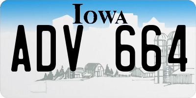 IA license plate ADV664