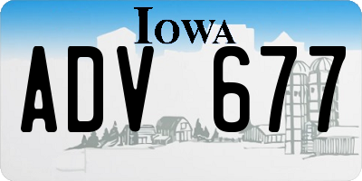 IA license plate ADV677