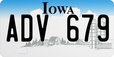 IA license plate ADV679