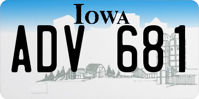 IA license plate ADV681