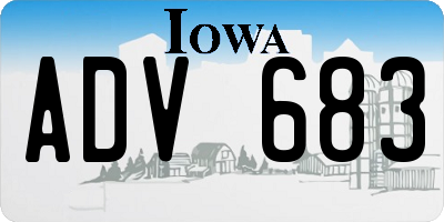 IA license plate ADV683