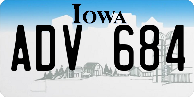 IA license plate ADV684