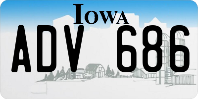 IA license plate ADV686