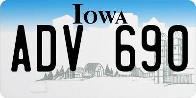 IA license plate ADV690