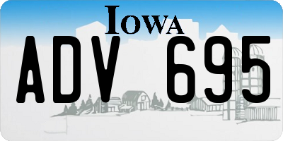 IA license plate ADV695