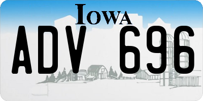 IA license plate ADV696
