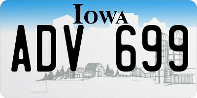 IA license plate ADV699