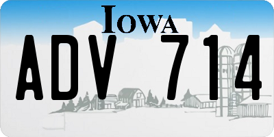 IA license plate ADV714