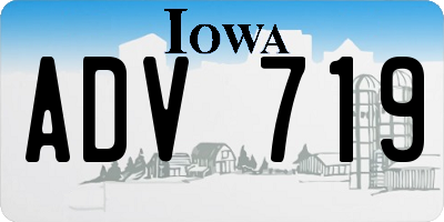 IA license plate ADV719