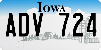 IA license plate ADV724