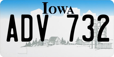 IA license plate ADV732