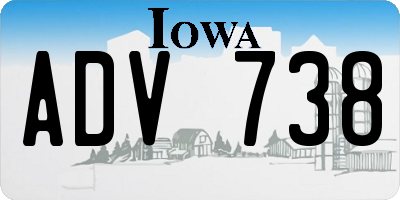 IA license plate ADV738