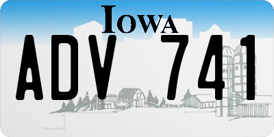 IA license plate ADV741